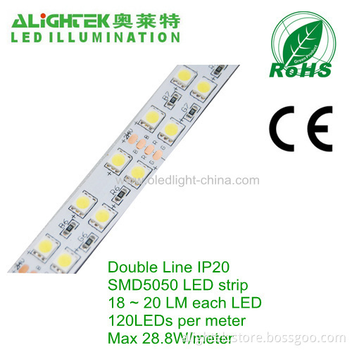Super Bright 28.8w Double Row 24v 120 Smd5050 Led Strip Light Ribbon